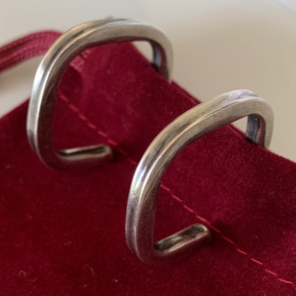 Sterling Silver .925 Modern Square Hoop Earrings – Minimalist Geometric Design - Picture 2 of 5